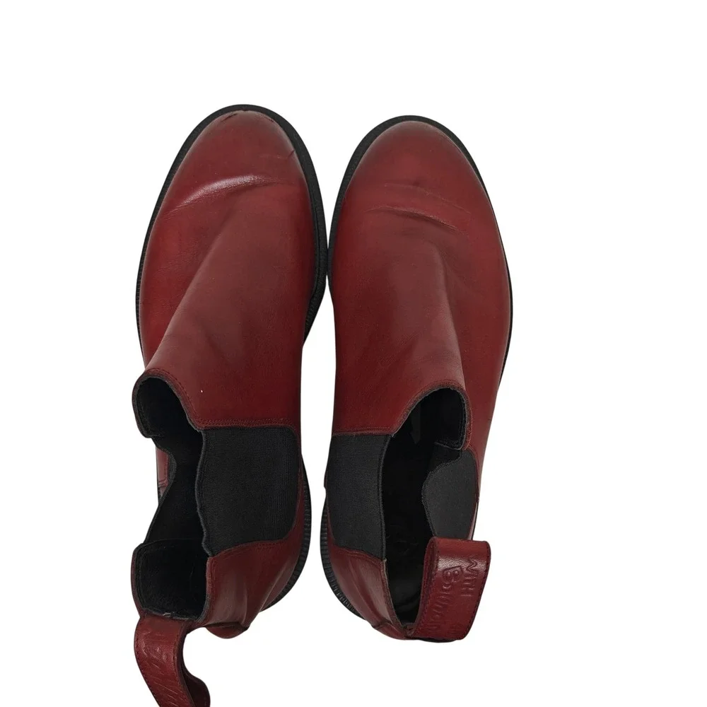 Dr. Martens Flora Cherry Red Leather Chelsea Boots Mens 9 Womens 10 EU 42